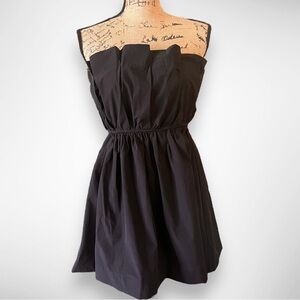 TCEC Black Strapless Pleated Mini‎ Dress Small | EUC